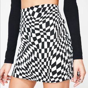 Linen Warped Checkered Skirt from Motel Rocks